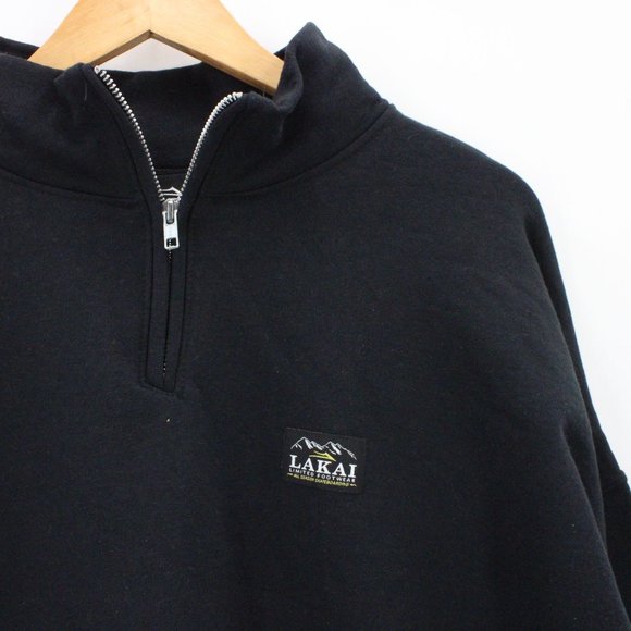Lakai Sweatshirt Season Mens Black Pullover Long Sleeve Quarter Zip Size 2XL NWT - Picture 5 of 12